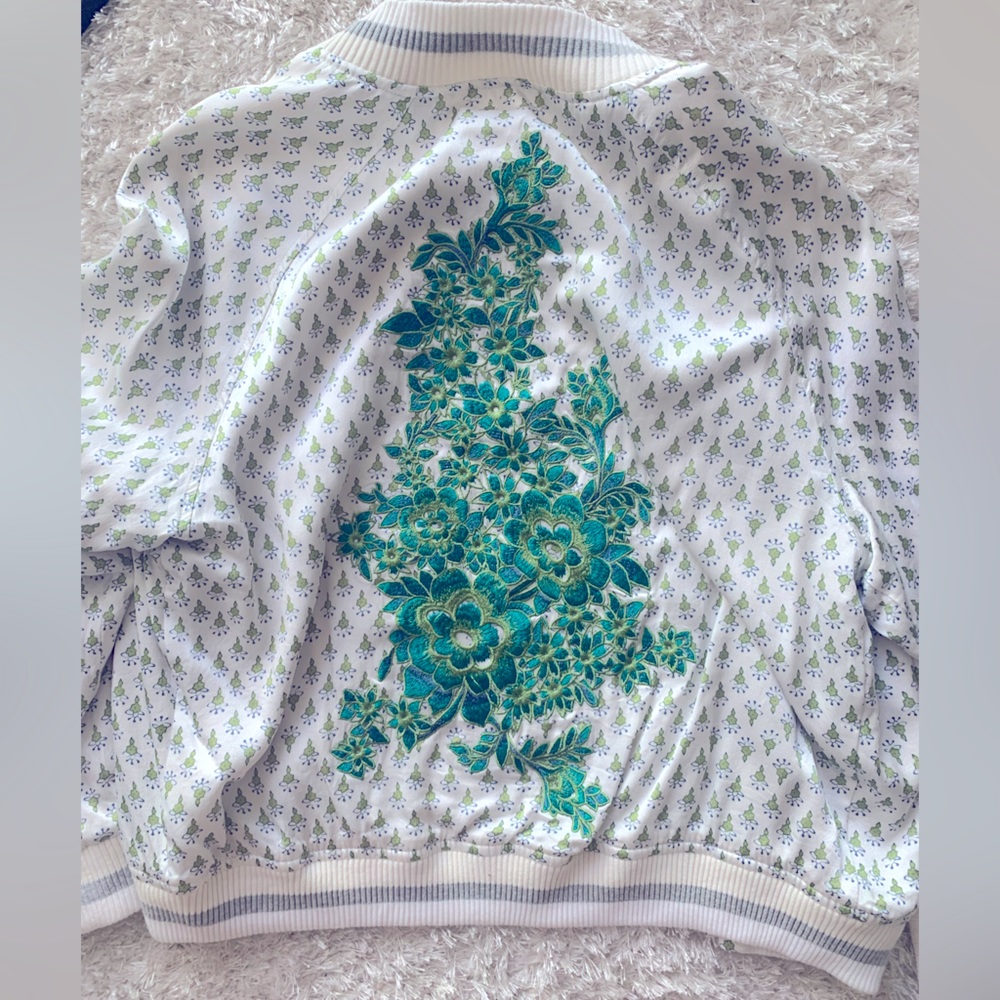 Tiny editions Anthropologie embroidered bomber jacket